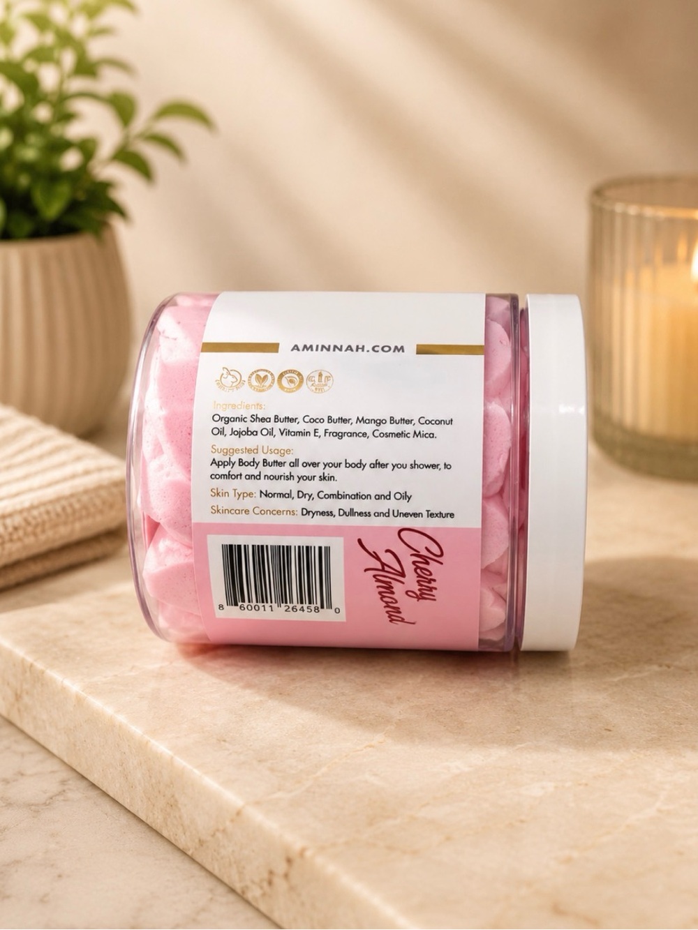 Aminnah (NWT) Cherry Almond Whipped Body Butter & Sugar Polish - Picture 2 of 3